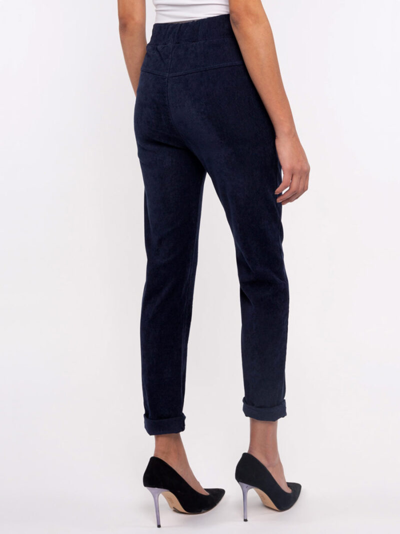 M Italy 11-2245VR stretch pants in mini corduroy navy color