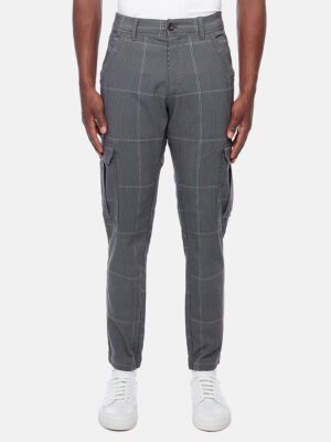 Pantalon Projek Raw 141141 cargo extensible et confortable imprimé carreaux gris