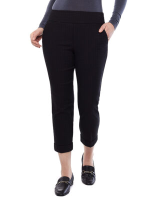 Pantalon UP 67585 jambe droite enfilable avec panneau minceur couleur noir