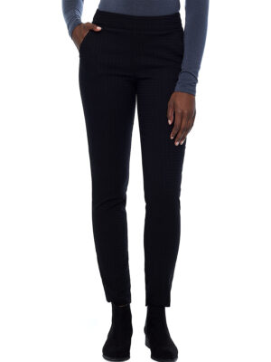 Pantalon cheville UP 67569 texturé extensible enfilable couleur noir