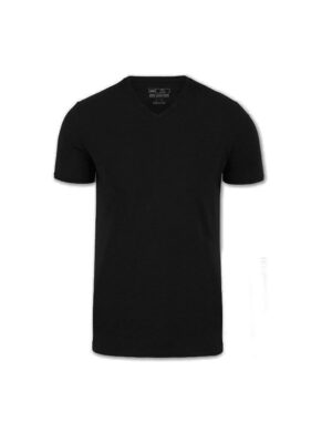 T-shirt Point Zero NOOS1011 col en V coton biologique extensible et confortable noir