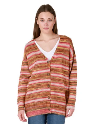Cardigan Dex 2027269D en tricot boutonné avec rayures