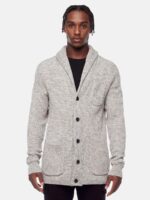 Projek Raw 141828 knit cardigan with multi-pocket shawl collar beige color