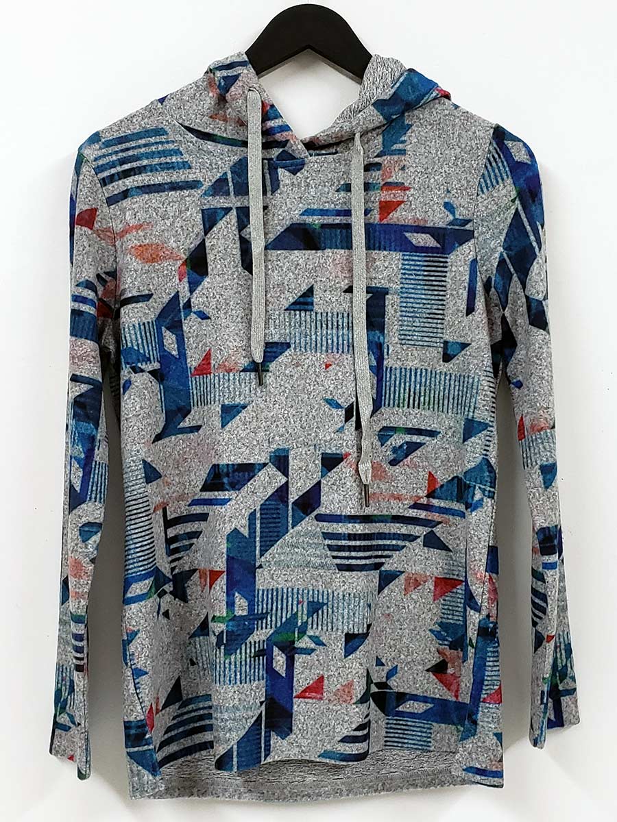 Coco y Club 222-4345 printed sweater with hood