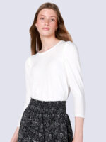 Dex sweater 2024027D light knit 3/4 sleeves cream colour