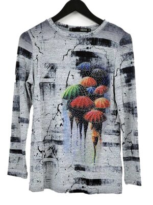 Chandail Ness N96314 en tricot léger imprimé avec pierres