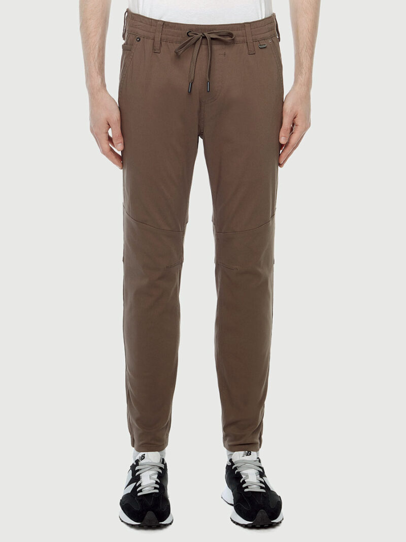 Pants Projek Raw 141108 jogger style in comfortable and stretchy fabrics coffee color