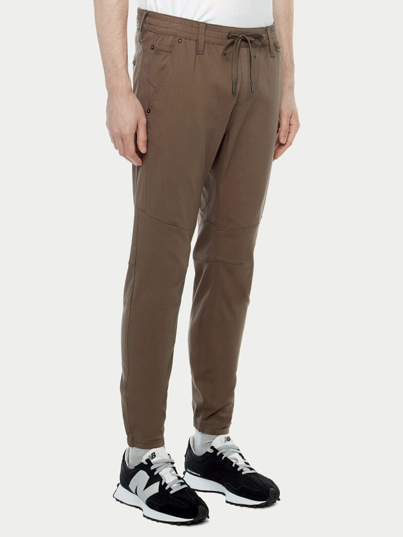 Pants Projek Raw 141108 jogger style in comfortable and stretchy fabrics coffee color
