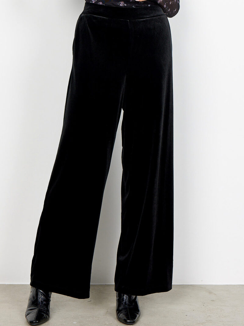 Pantalon Soya Concept W25975 en velours noirextensible
