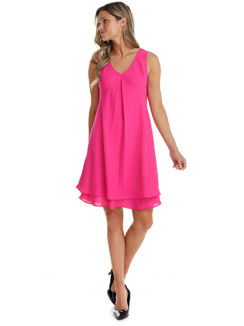 Mode Gitane dress RF2-C in sleeveless chiffon pink color