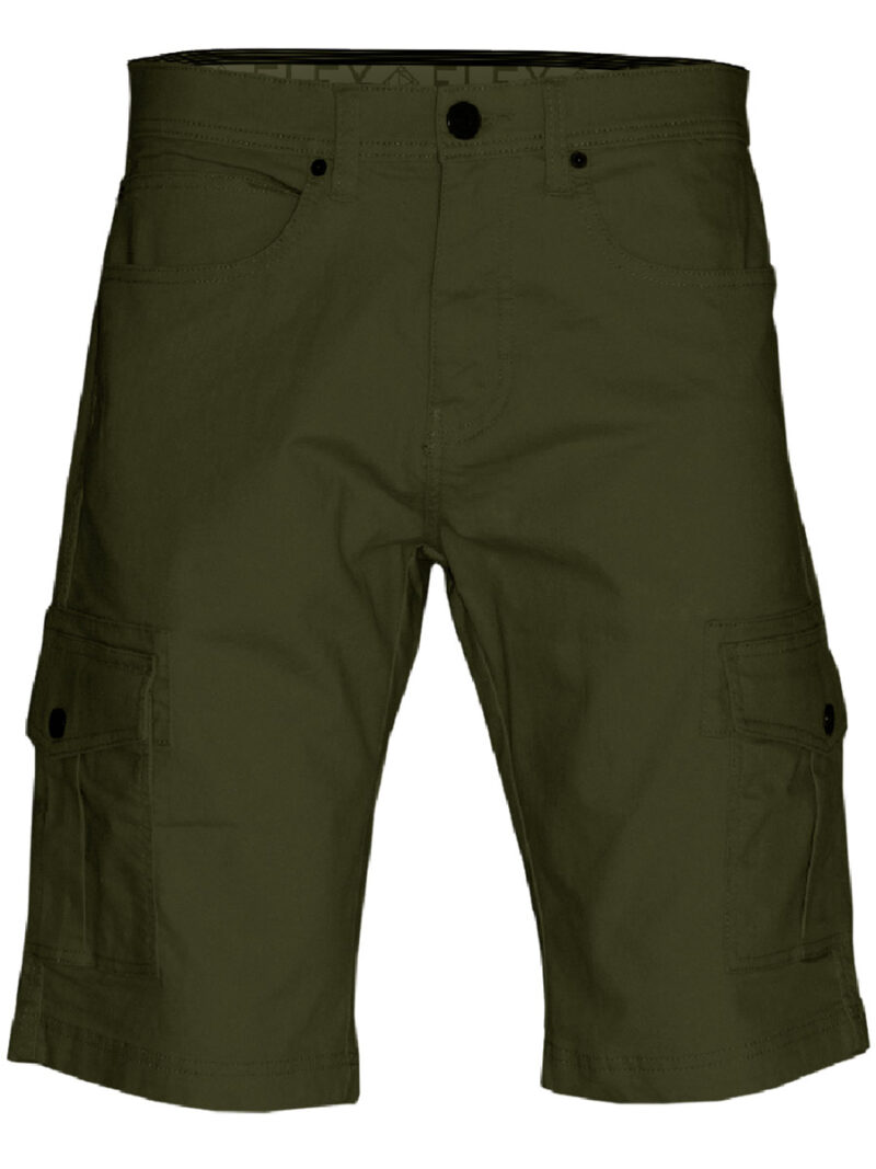Point Zero Bermuda 7065550 comfortable and stretchy multi-pocket cargo style olive color