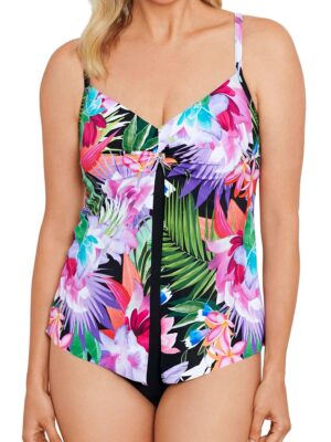 Penbrooke 1 piece swimsuit 60200076 printed D cup with slimming panel multicolored