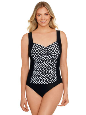 Penbrooke 1-piece swimsuit 60200079 black band on the sides with slimming panel that flatters the silhouette