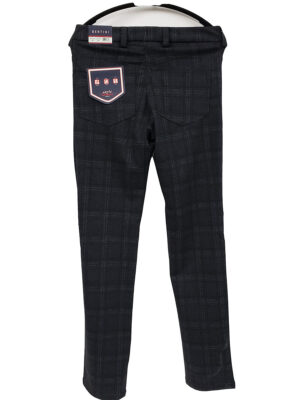 Pantalon Bertini M1910E059 imprimé carreaux en tissus extensible et confortable bleu sur fond noir