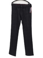 Pantalon habillé Bertini M1967E059 imprimé carreau en tissus extensible et confortable couleur brun