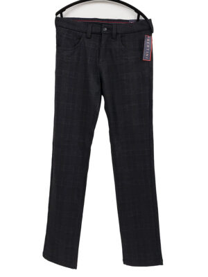 Pantalon habillé Bertini M1967E059 imprimé carreau en tissus extensible et confortable couleur brun