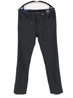 Pantalon Point Zero 7359832 en tissus extensible habillé imprimé carreaux couleur charbon