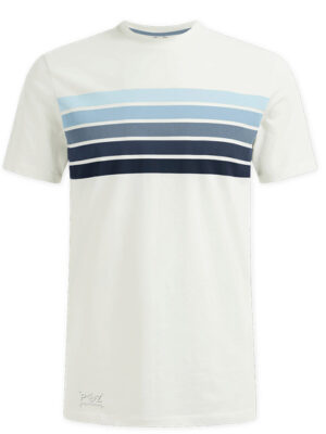 T-Shirt Point Zero 7061113 manches courtes imprimé bandes de couleurs bleu