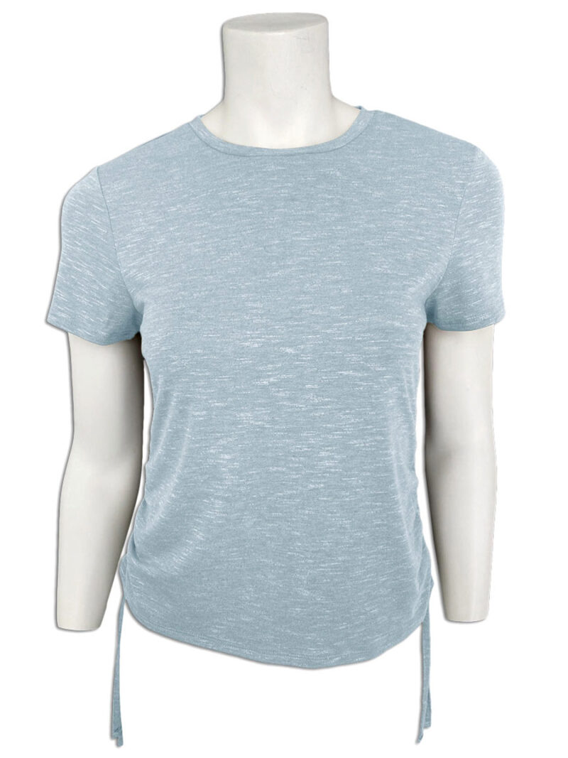 Motion MOK4906 short sleeve t-shirt with drawstring waist light blue color