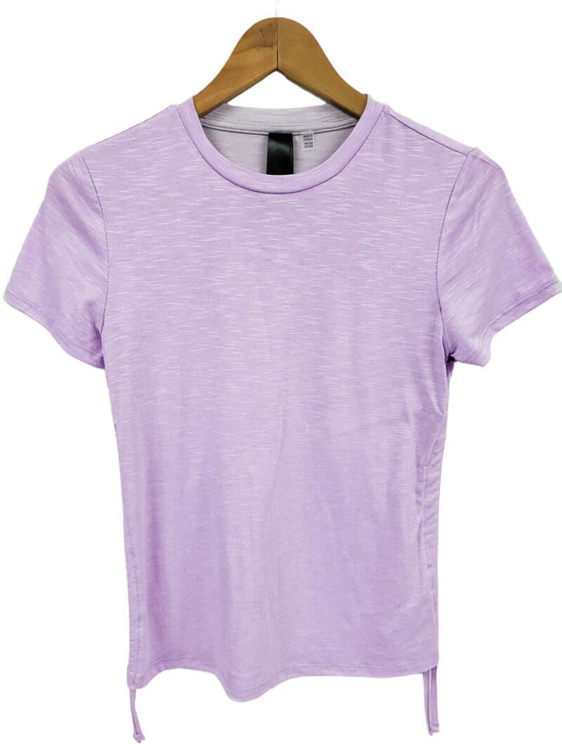 Motion MOK4906 short sleeve t-shirt with drawstring waist lilac color