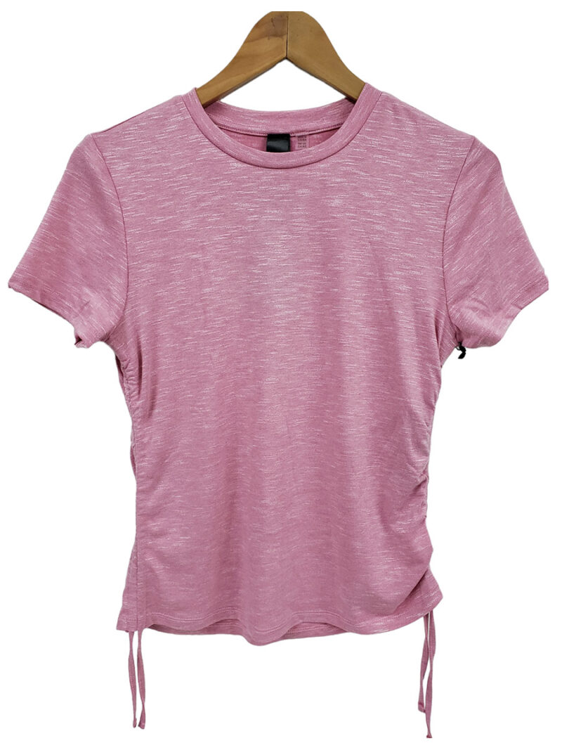 Motion MOK4906 short sleeve t-shirt with drawstring waist pink color