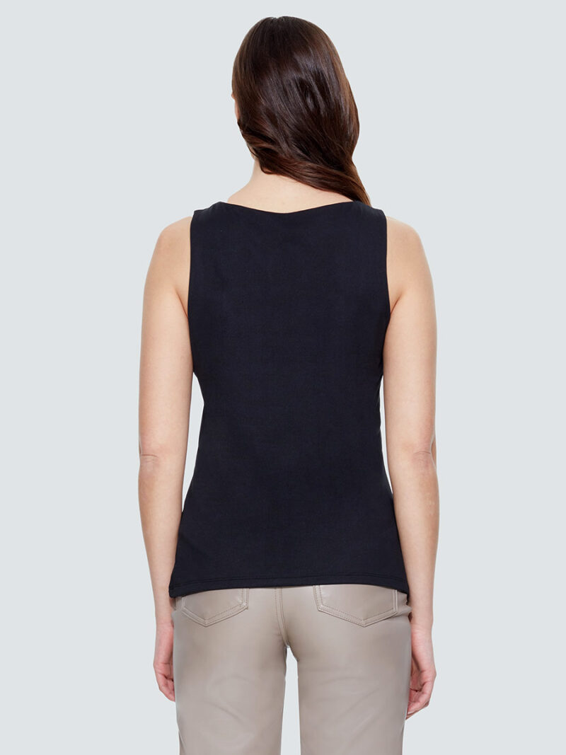 Black Tape tank top 2124300T square neckline and lined on the front black color