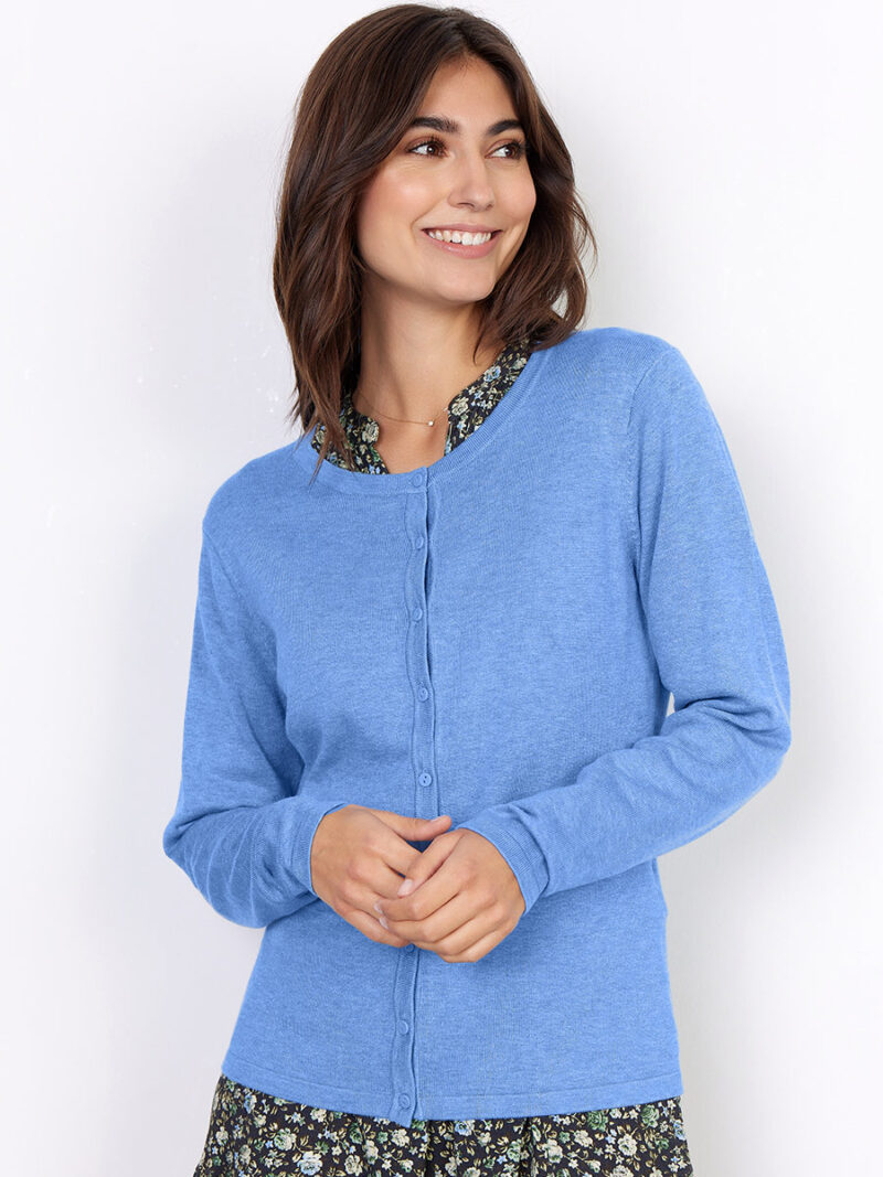 Cardigan Soya Concept PS-39005 en tricot doux et confortable bleu