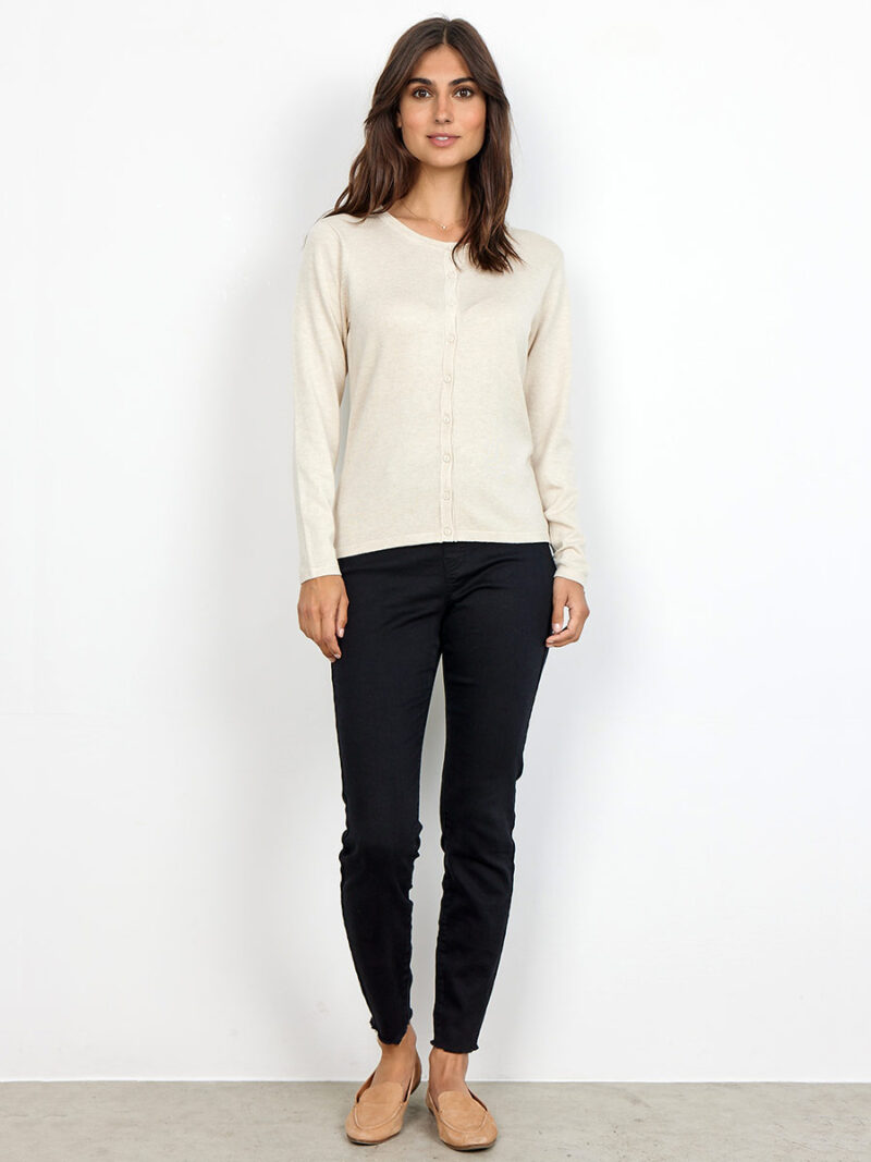 Soya Concept PS-39005 cardigan in soft and comfortable knit cream color