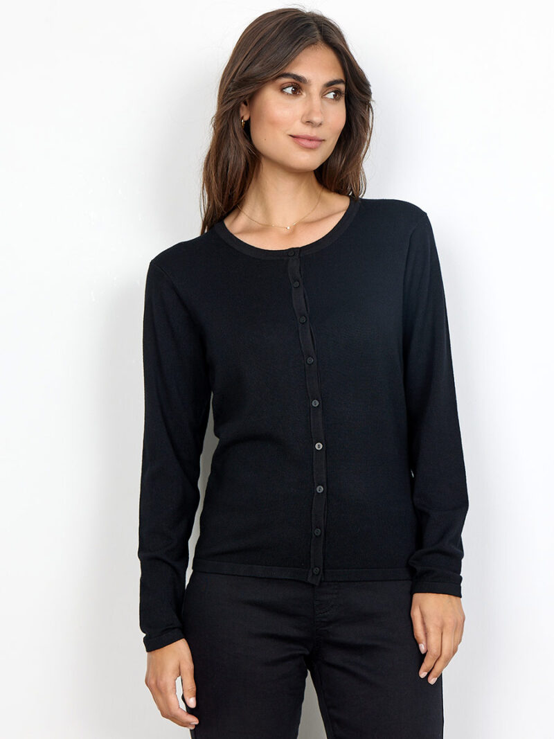 Cardigan Soya Concept PS-39005 en tricot doux et confortable noir