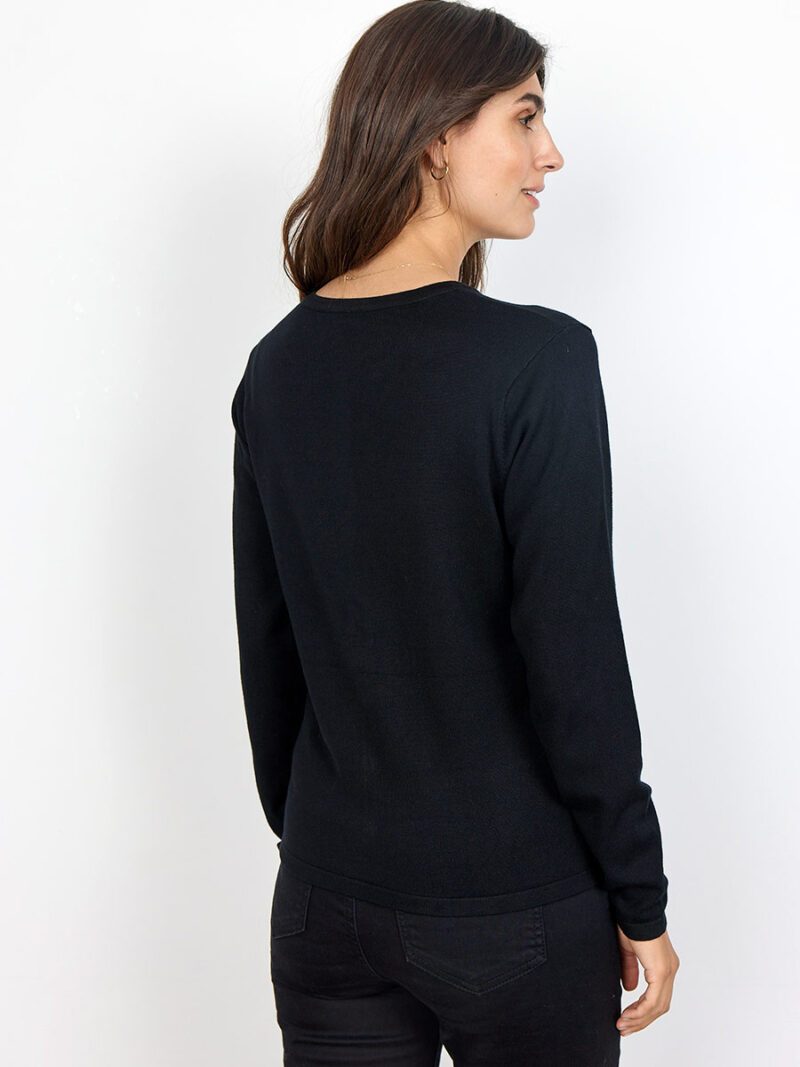 Soya Concept PS-39005 cardigan in soft and comfortable knit black color
