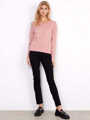 Cardigan Soya Concept PS-39005 en tricot doux et confortable rose