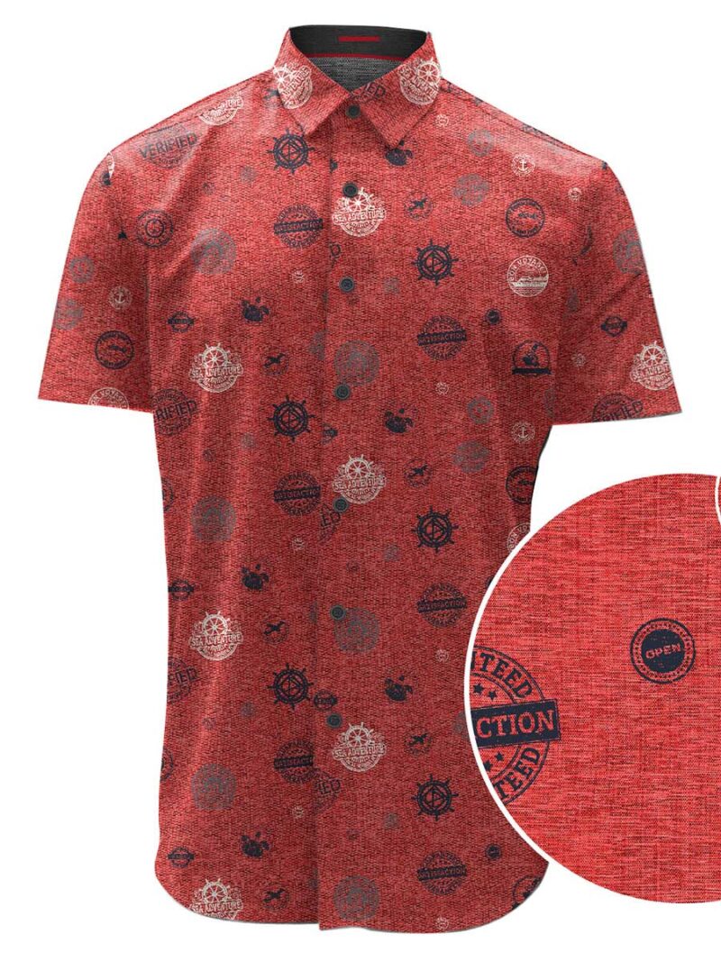 Point Zero shirt 7064402 printed short sleeves red