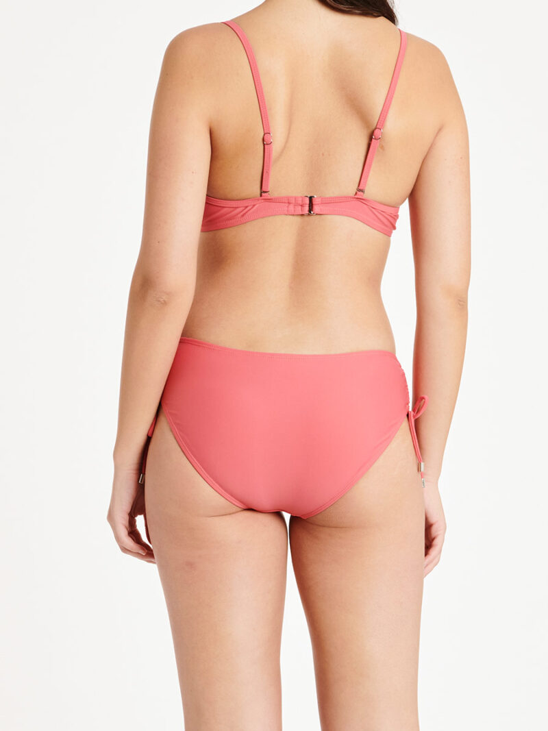 Nass-Eau W01182 regular waist bikini bottom with adjustable cord on the sides pink color
