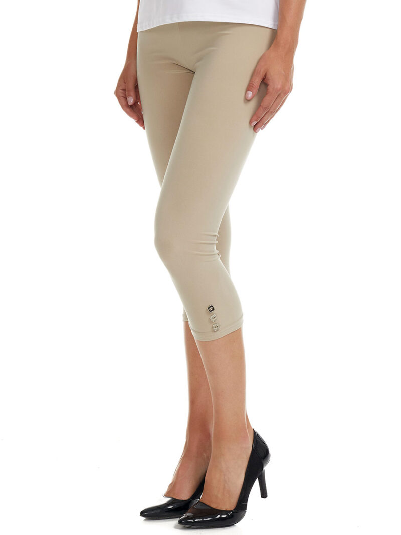 odes Gitane Stretchy, light and comfortable LG01 leggings with 3 buttons beige color