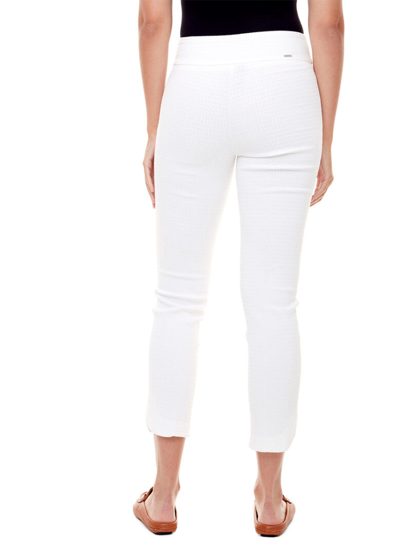 UP 65027A stretch and comfortable ankle pants with pull-on waist white