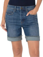 Liverpool LM9236CH4-LUMIS jeans shorts with raw edge