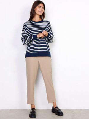 Soya Concept sweatshirt PS-26049 with nautical navy stripes