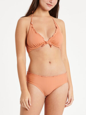 Nass-Eau W01166 V-neck underwired bikini top melon color