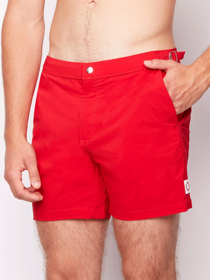 Short maillot Public Beach PB5602 avec cuissard intégré couleur rouge