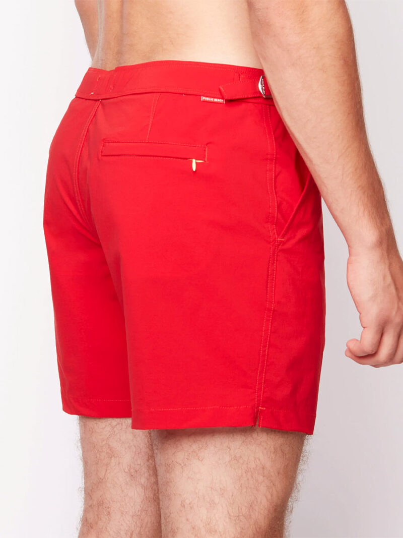 Public Beach PB5602 swim shorts with integrated shorts red color