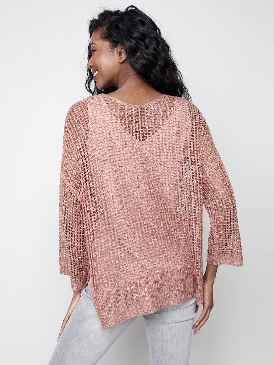 Crochet Lace Pointelle Knit Sweater – ALELLY
