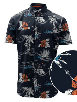Point Zero shirt 7064416 printed short sleeves navy