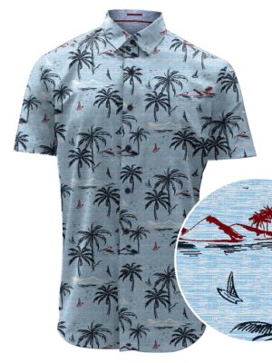 Point Zero shirt 7064418 printed short sleeves sky blue