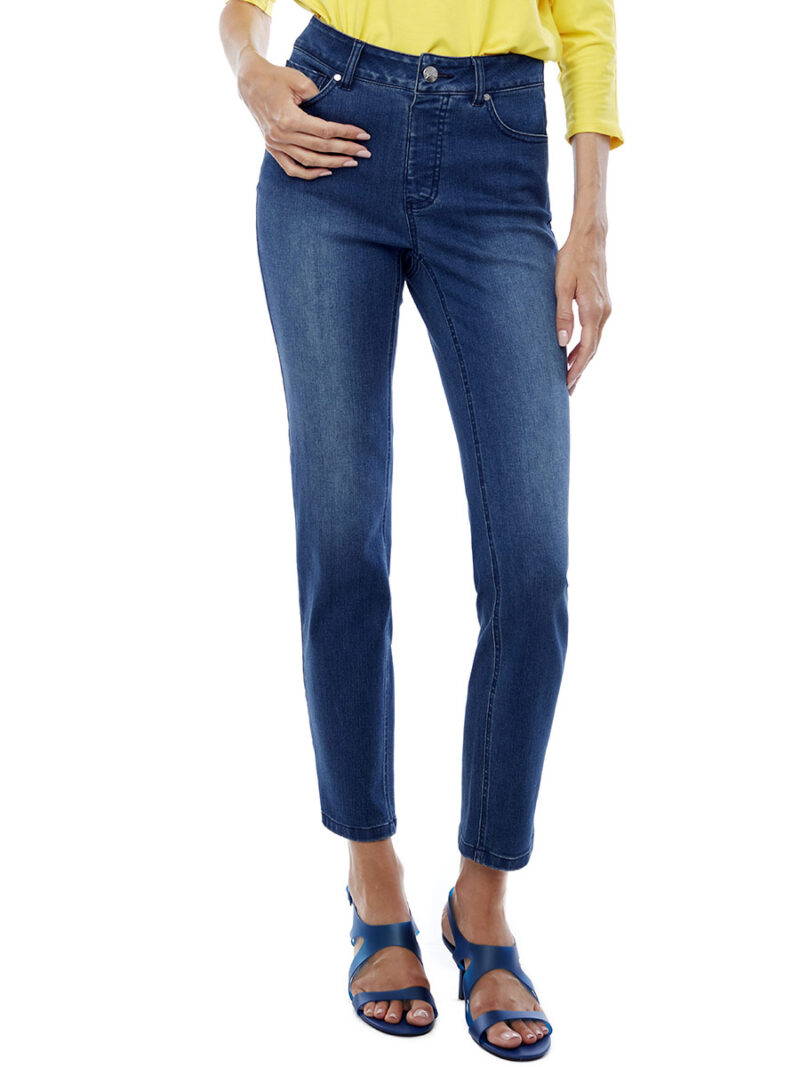 Jeans UP 67707 bande de taille confortable pull-on couleur bleu moyen