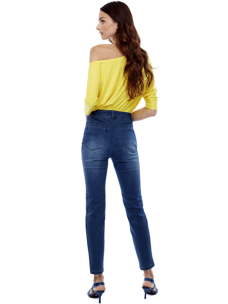 Jeans UP 67707 bande de taille confortable pull-on couleur bleu moyen