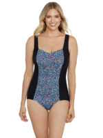 Penbrooke 1 piece swimsuit 60200032 printed with D cup tummy control