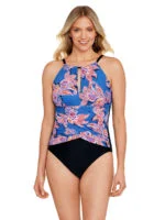Penbrooke 1 piece swimsuit 60200065 printed fit up to D with  tummy control multicolored combo