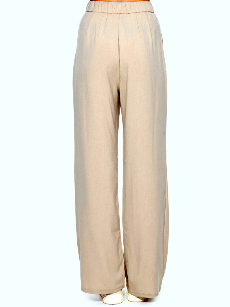 Pantalon Black Tape 2122718T taille haute jambe large couleur beige
