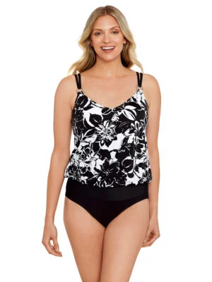 Tankini Penbrooke 60200026 printed fit up to cup D black combo
