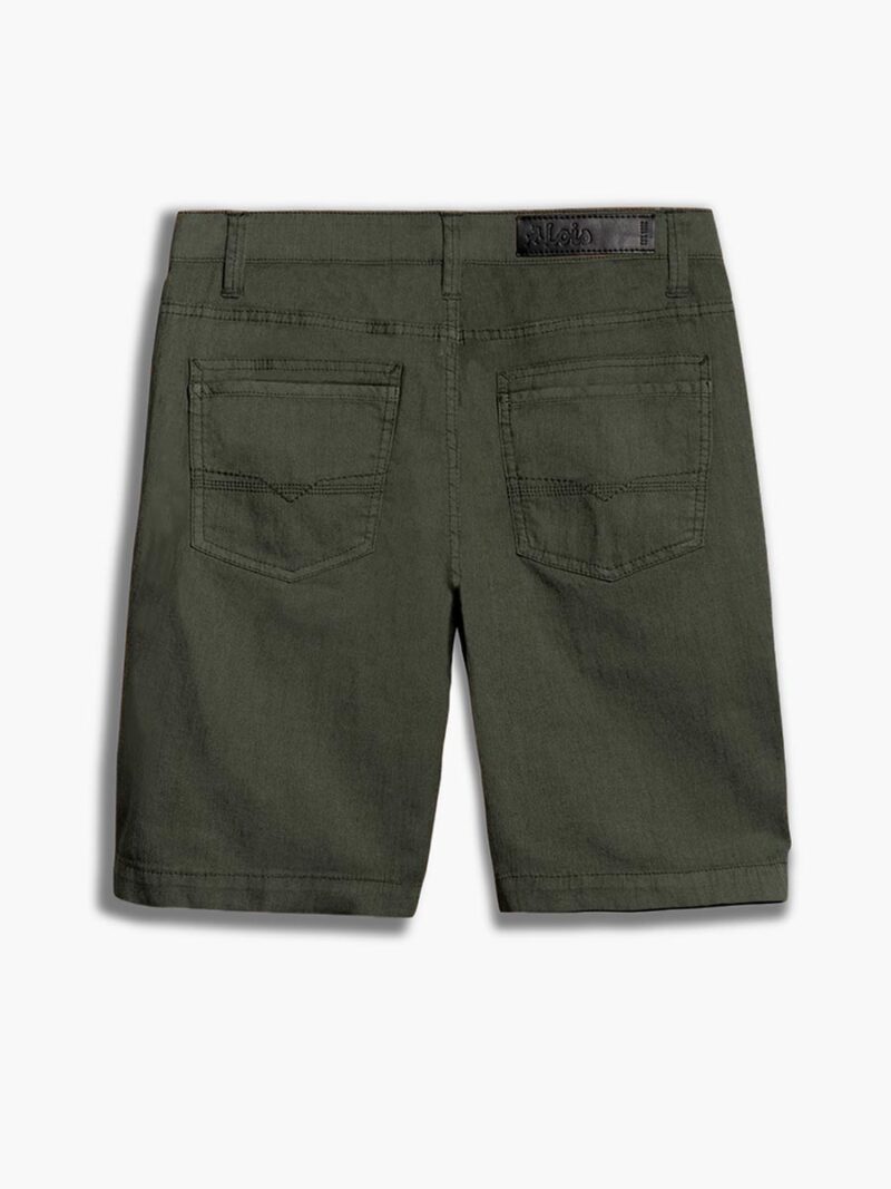 Bermuda Dennis Lois 1811-7700 stretchy and comfortable textured blue olive color